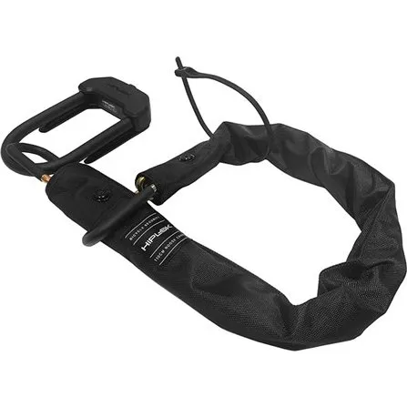 Hiplok E-DX Kædelås Sort (14mm Bøjle + 10mm Kæde)