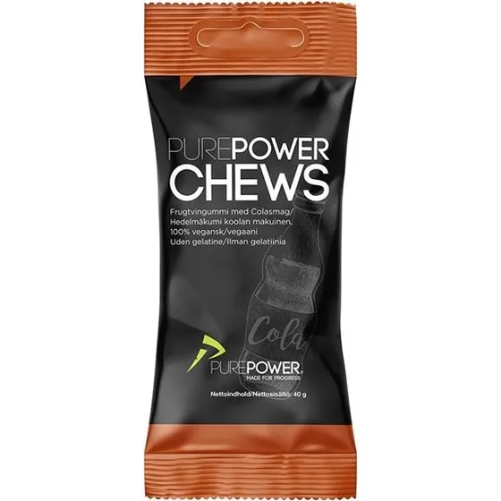 PurePower Chews Cola 40 g – Energivingummi til træning