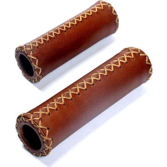 BikePartner Håndtagsæt 95/130mm Brun Læder