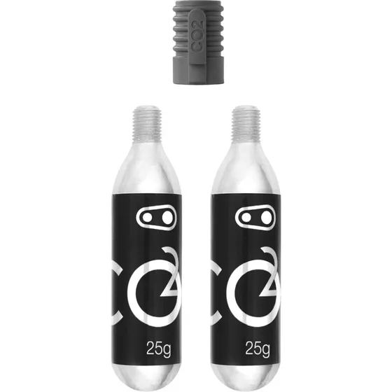 CrankBrothers CO2-patroner 2×25g med slagstift og Klic-adapter