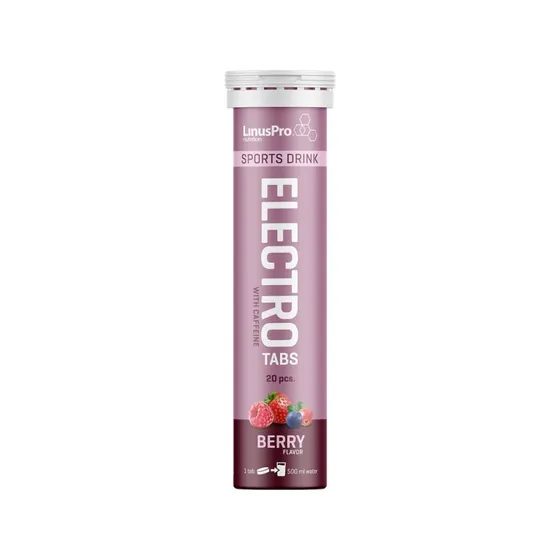 LinusPro Elektrolyt Tabs Berry med Koffein 20 tabs