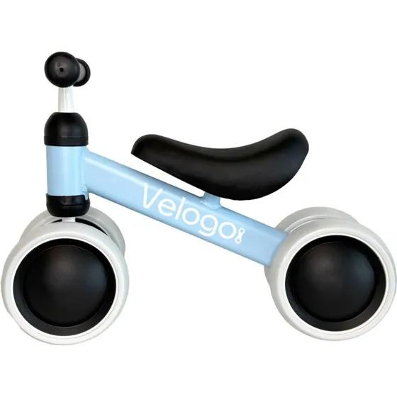 Velogo Løbecykel 1 år 4 hjul lyseblå