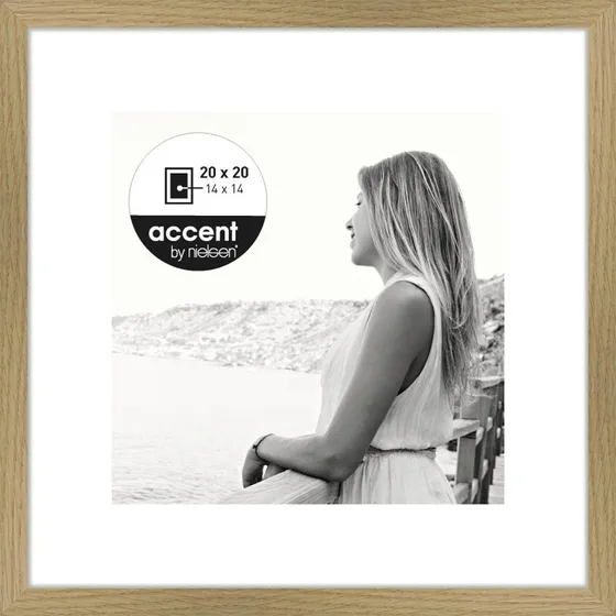 Nielsen Design Aura 20x20 cm Oak Wood Billedramme med Passepartout