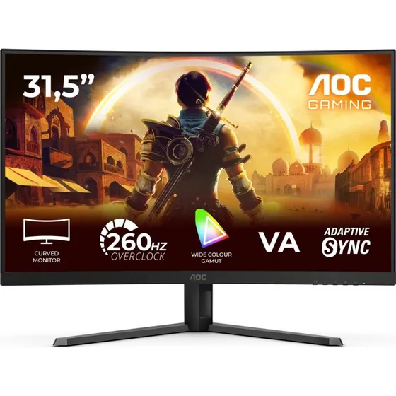 AOC G4 C32G42ZE 31,5" kurvet gaming-skærm, 260 Hz, Full HD, rød