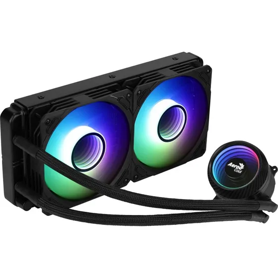 Aerocool Mirage L240 ARGB 240 mm CPU-vandkøling, sort