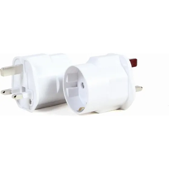 Gembird Rejseadapter Schuko til UK, 13 A, hvid