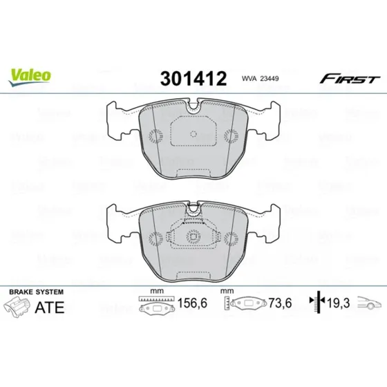 VALEO Bremseklodser 301412 til BMW & Alpina