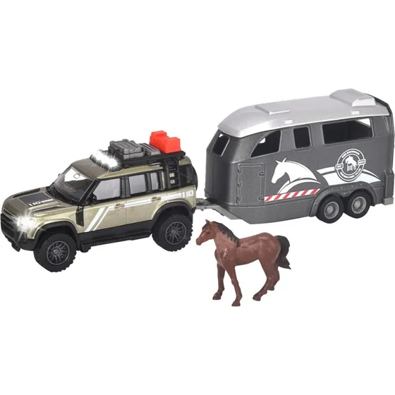 Majorette Grand Series Land Rover med Hestetrailer 1:43