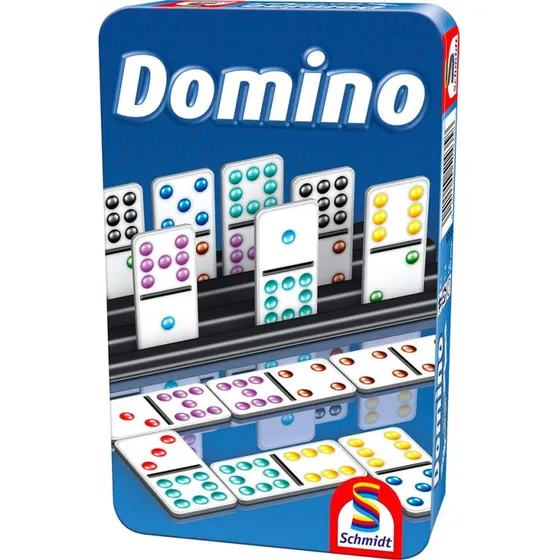 Schmidt Domino Rejsevariant med 55 Stk. og Farvede Prikker