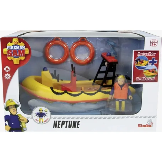 Simba Brandmand Sam Neptune Legetøjsbåd med Penny-figur, 20 cm