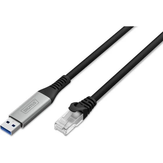 DIGITUS USB A til RJ-45 CAT 6a Netværkskabel, 3 m, sort