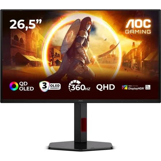 AOC Q27G4SDR 27" QHD QDOLED Gaming-skærm - Sort/Rød
