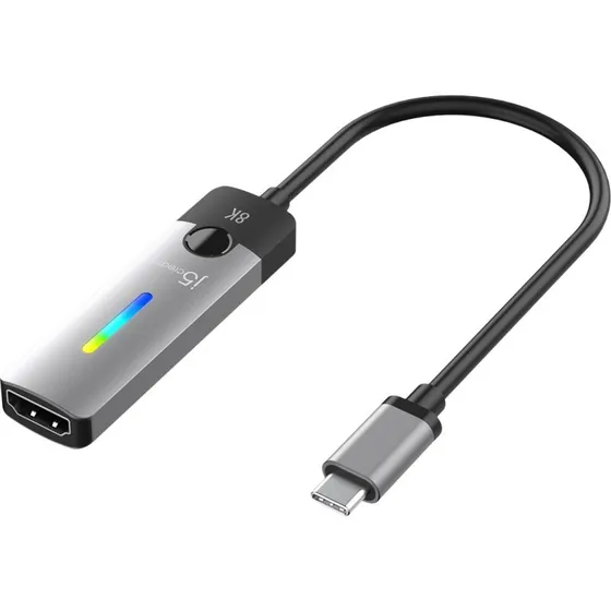 j5create JCA157 USB-C til HDMI 2.1 Adapter, rumgrå/sort, 8K & 4K144 Hz