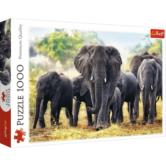 Trefl African Elefanter 1000 brikker - Puslespil