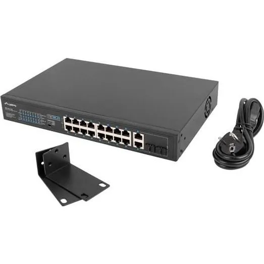 Lanberg RSFE-16P-2C-250 16-port PoE+ 19" rack-switch