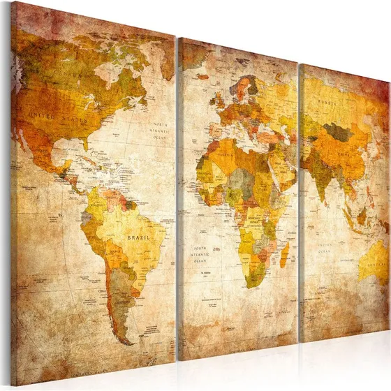 Artgeist Antique Travel 120x80 cm - Antikt verdenskort på lærred