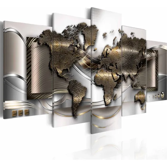 ARTGEIST World breeze billede, guld/sølv/bronze, 200x100 cm