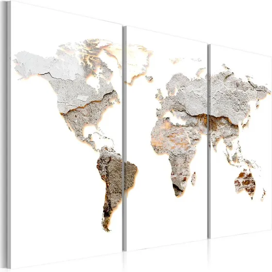 Artgeist Concrete Continents - 120x80 cm - Lærred med betonlook