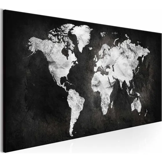 ARTGEIST Two-coloured verdenskort billede, hvid/sort, 150x50 cm