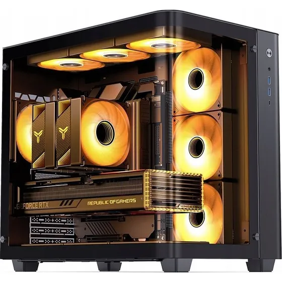 Jonsbo TK-3 Mid-Tower PC-kabinet, sort med hærdet glas, 420mm GPU
