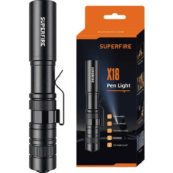 Superfire X18 Lommelygte 55 lm, 38 m, med AAA-batteri