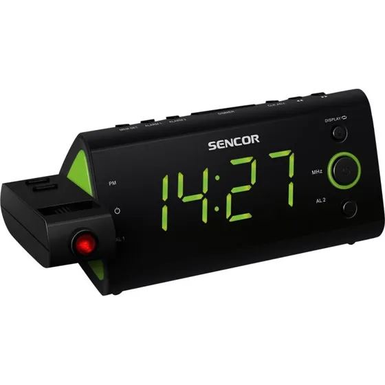 Sencor SRC 330 GN Clock-radio, sort/grøn