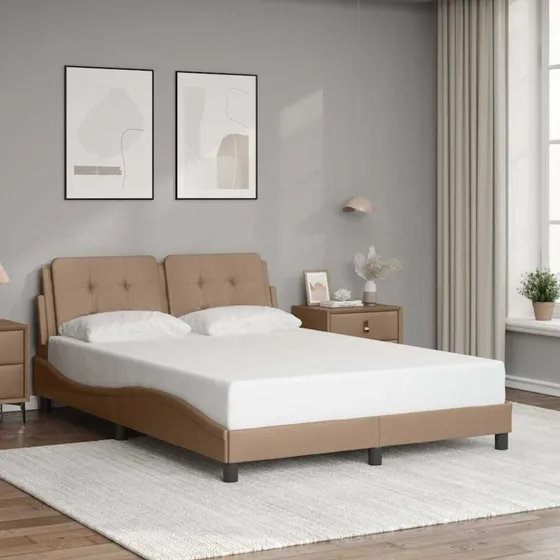 vidaXL Zadar sengeramme 140x200 cm cappuccino kunstlæder