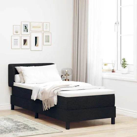 vidaXL Box Spring Seng med Madras, Sort 80x200 cm