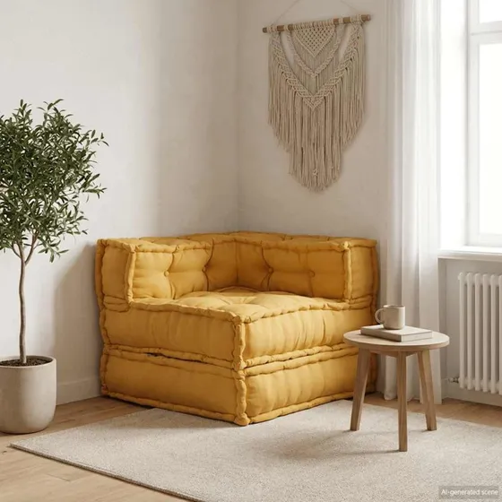 vidaXL modulær sofaenhed 70x70x54 gul