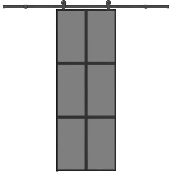 vidaXL Skydedør 76x205 cm med hærdet glas og aluminium