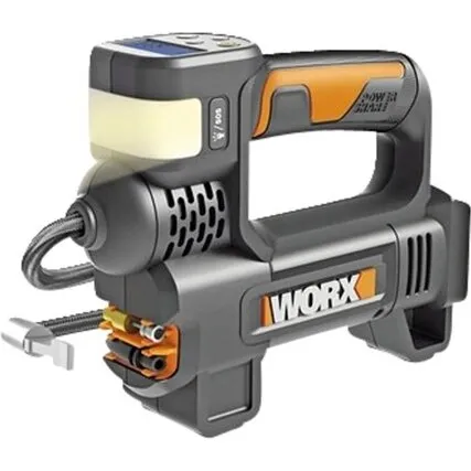 WORX 20V WX092.9 Akku Kompressor 10 BAR med Lampe