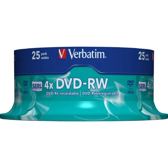 Verbatim 25x DVD-RW 4,7 GB sølvmatteret