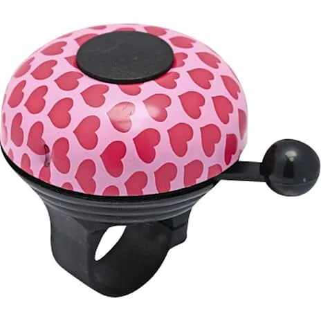 321GO! ringeklokke 53 mm - lyserød med hjerter