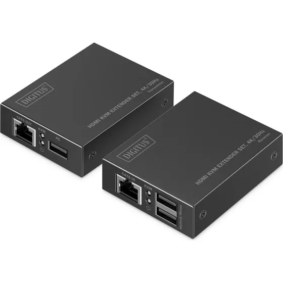 DIGITUS HDMI KVM Extender Sæt 4K/30 Hz, sort