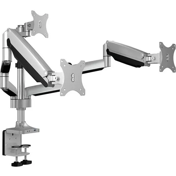 RaidSonic ICY BOX IB-MS505-TI 3-skærmsskærmarm, aluminium, sort, op til 32"