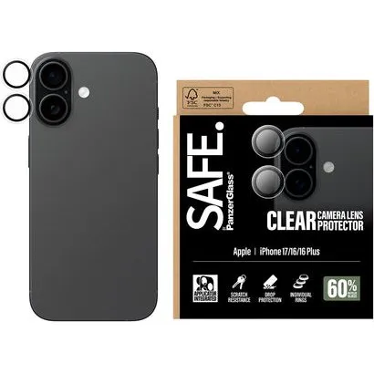 PanzerGlass SAFE Kameralinsebeskytter Transparent for iPhone 17/16/16 Plus