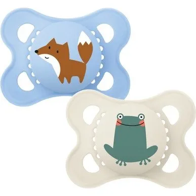 MAM Original 2-pack, Blå/Natur, 0-6 måneder, Symmetrisk Latex