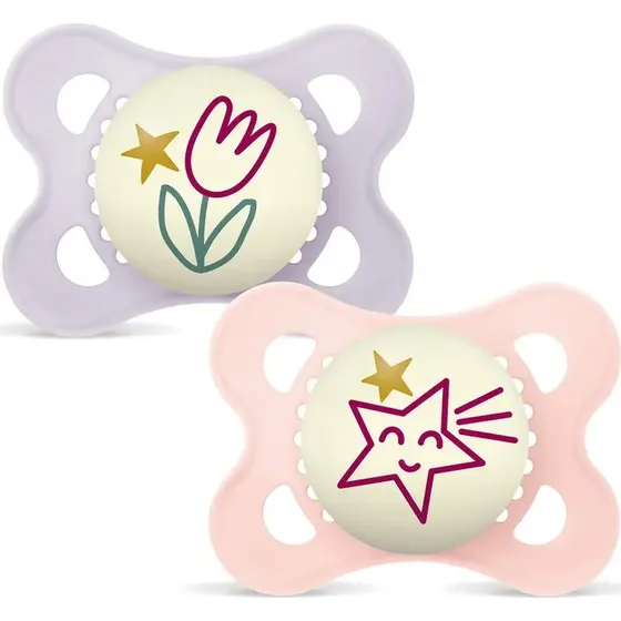 MAM Original Night 0-6m 2-pk V Pink
