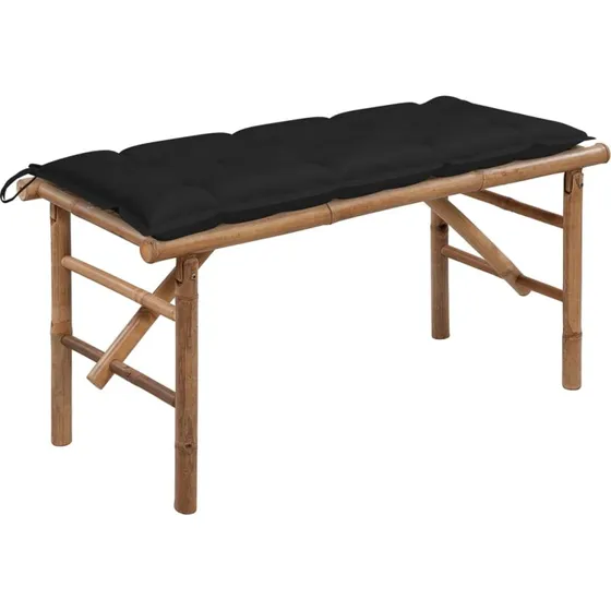 vidaXL Foldbar Havebænk med Hynde 118 cm Bambus