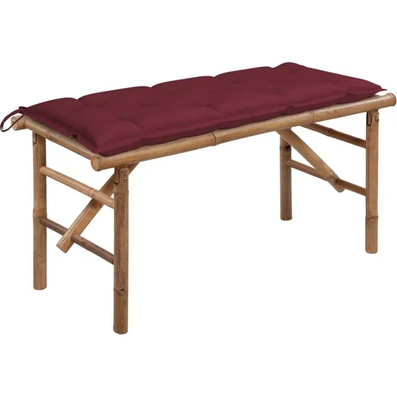 vidaXL Foldbar Havebænk med Hynde 118 cm Bambus