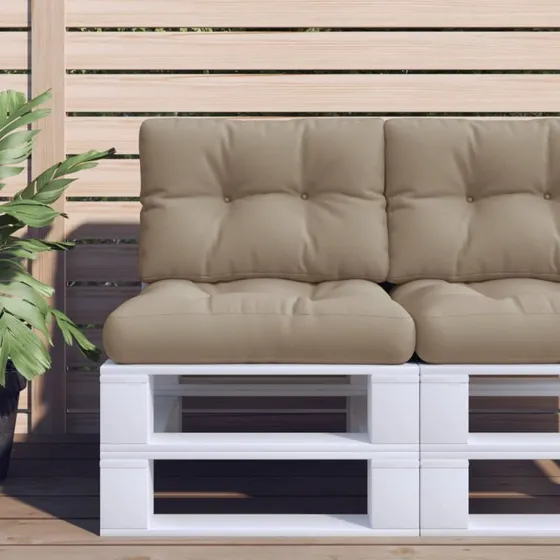 vidaxL pallehynde 50x40x12 cm gråbrun stof