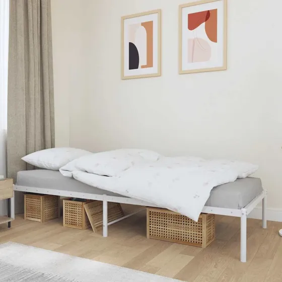 vidaXL Sengeramme 80x200 cm metal hvid