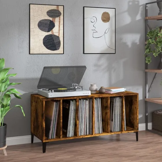 vidaXL Vinylskab 100x38x48 cm røget egetræsfarve