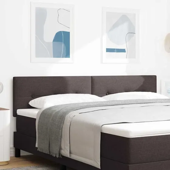 vidaXL LED Sengegavl Mørk Brun 180 cm Stof