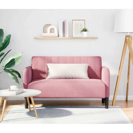 vidaXL Elskovssofa 109 cm fløjl lyserød