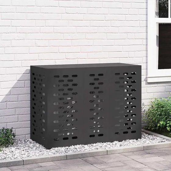 vidaXL Airconditionbetræk Sort 110 x 50 x 80 cm Stål