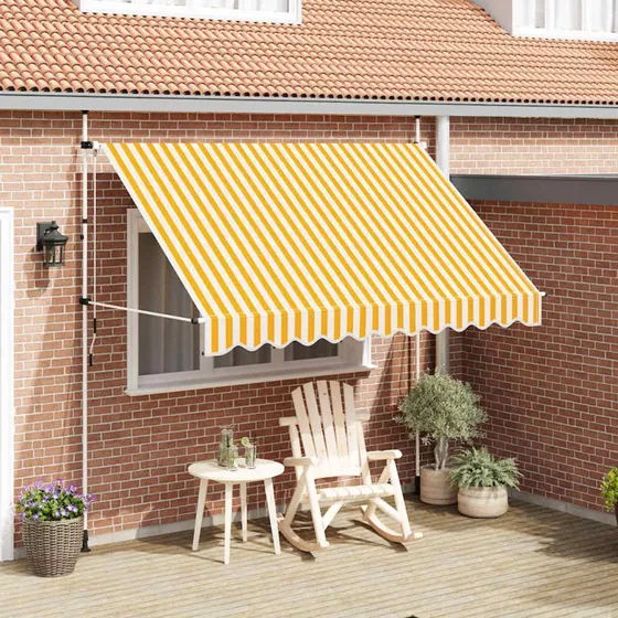vidaXL Foldemarkise Manuel Betjening 300 cm Orange/Hvid