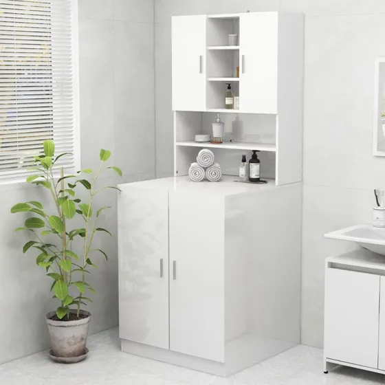 vidaXL Badeværelsesskab 70,5x25,5x90 cm Hvid Højglans