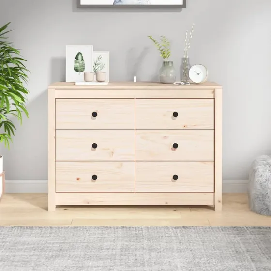 vidaXL Kommode 100x40x72 cm massivt fyrretræ naturfarvet