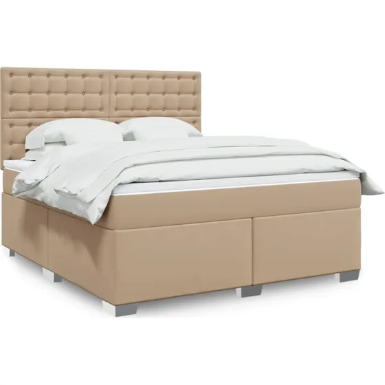 vidaXL Kontinentalseng 180x200 cm Kunstlæder Cappuccino